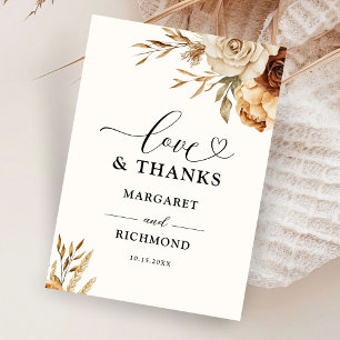 Boho Terracotta Rustic Floral Wedding Vielen Dank Dankeskarte