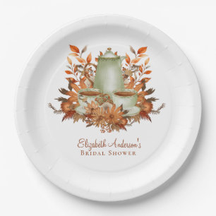 Boho Terracotta Sage Tee Party Abendessen Geschirr Pappteller