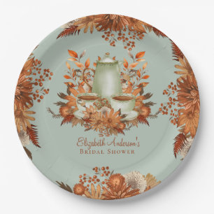 Boho Terracotta Sage Tee Party Abendessen Geschirr Pappteller