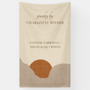 Boho Terracotta Sand Abstrakt handgefertigte Schmu Banner