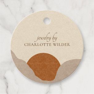 Boho Terracotta Sand Abstrakter Produktpreis Geschenkanhänger