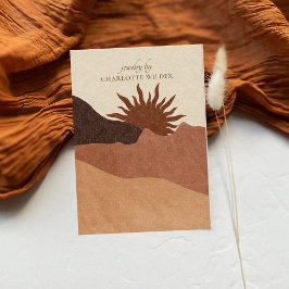 Boho Terracotta Sand Desert Sun Handmade Juwelen Visitenkarte