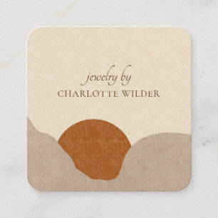 Boho Terracotta Sun Jewelier Business Card Quadratische Visitenkarte