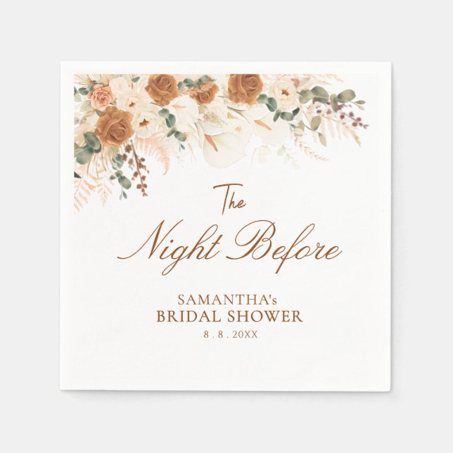 Boho Terracotta The Night Before Bridal Shower Serviette (Vorderseite)