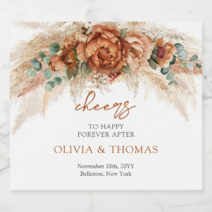 Boho Terracotta und bordeauxrote Blume Pampasgras