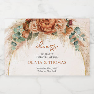 Boho Terracotta und bordeauxrote Blume Pampasgras