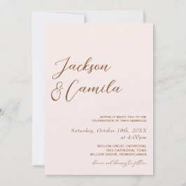 Boho Terracotta und Cream Foto Wedding Einladung