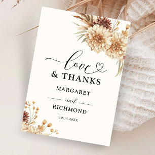 Boho Terracotta Vintag Floral Wedding Vielen Dank Dankeskarte