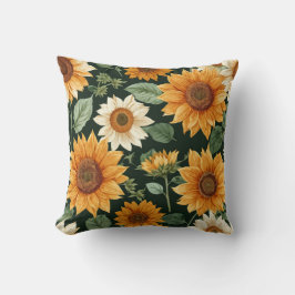 Boho Terracotta Vintag Sonnenblumenmuster Kissen