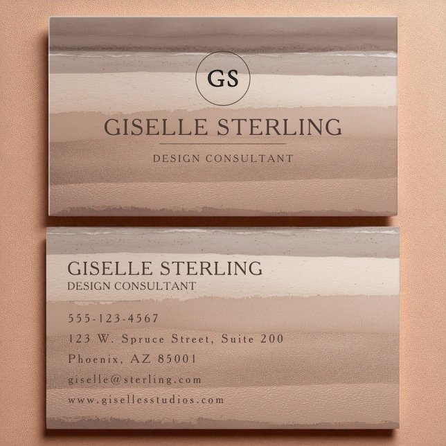 Boho Terracotta Watercolor Abstrakt Visitenkarte (Von Creator hochgeladen)