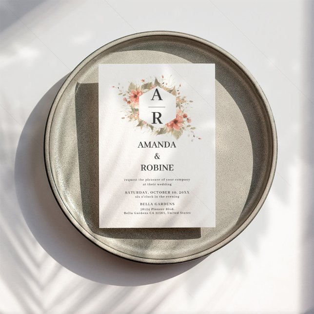 Boho Terracotta Watercolor Einladung zur Hochzeit (Von Creator hochgeladen)