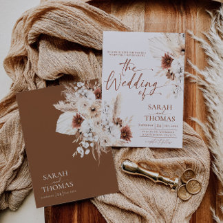 Boho Terracotta Wedding Invitation Card Einladung