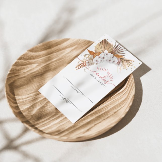 Boho Terracotta Wie viele Candies Game Card Begleitkarte (Von Creator hochgeladen)