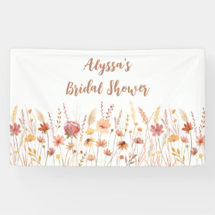 Boho Terracotta Wildblume Brautparty Banner