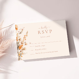 Boho Terracotta Wildflowers Wedding RSVP Card Karte