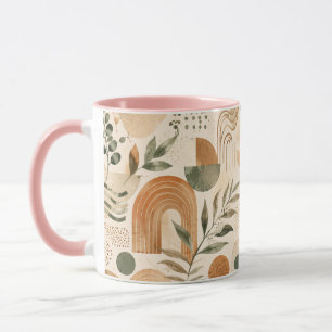 Boho-Terrakotta-Abstraktes Morgenkaffeetasse Gesch Tasse