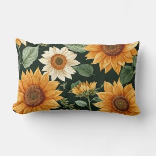 Boho Terrakotta Alt Sonnenblumen Muster Lendenkissen