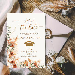 Boho-Terrakotta-Blumen-Foto-Abschluss Save The Date