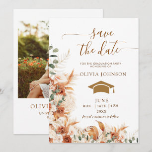Boho-Terrakotta-Blumen-Foto-Abschluss Save The Date