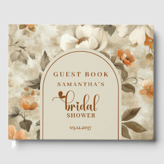 Boho-Terrakotta-Blumen-Hochzeitsdusche-Gästebuch Gästebuch