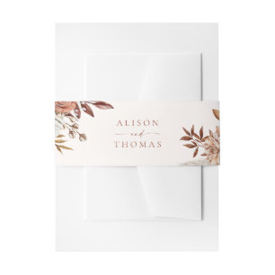 Boho-Terrakotta-Blumenhochzeit Einladungsbanderole