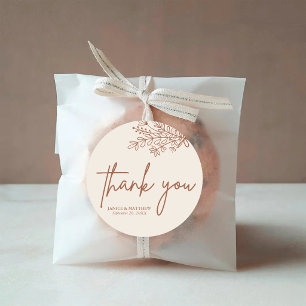 Boho Terrakotta Burnt Orange Rustikale Hochzeit Runder Aufkleber