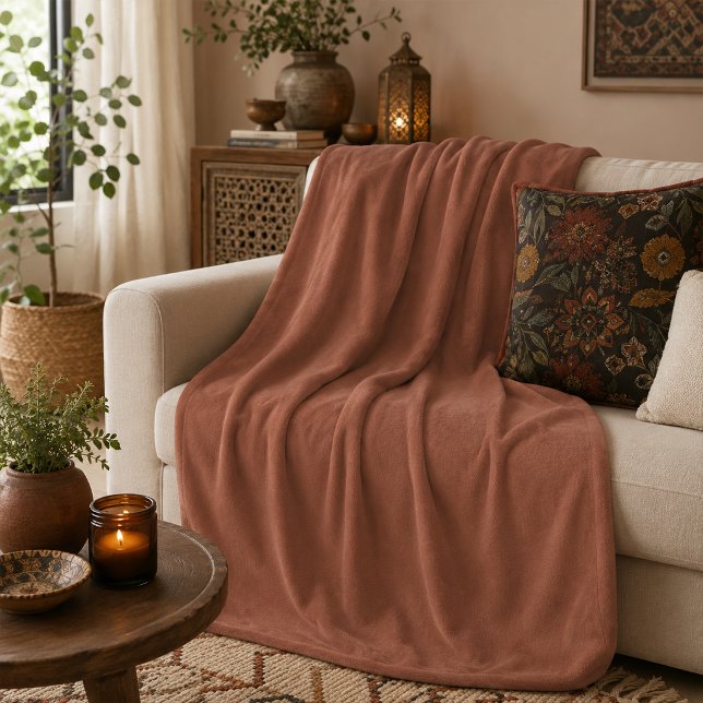 Boho-Terrakotta-Fliesakzent Fleecedecke (Von Creator hochgeladen)