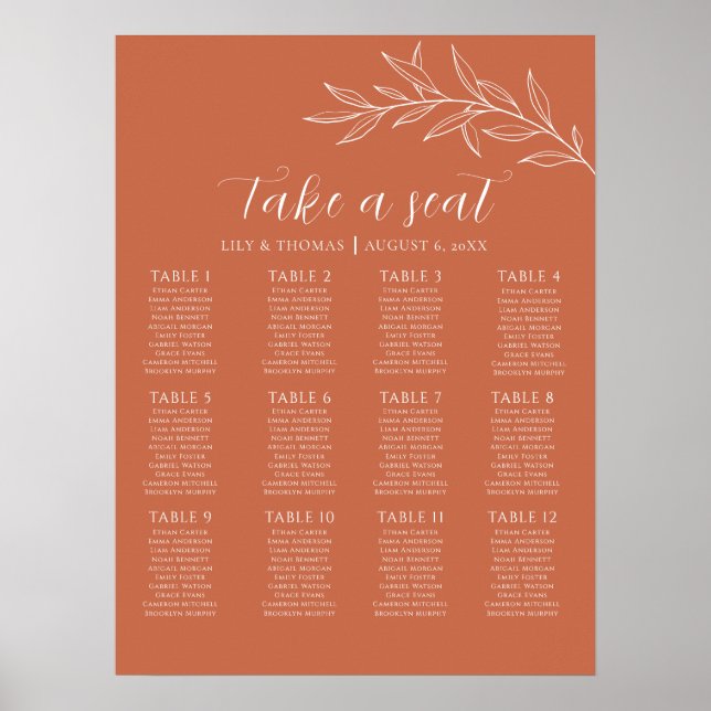 Boho Terrakotta Hochzeit Klassiker Poster (Vorne)