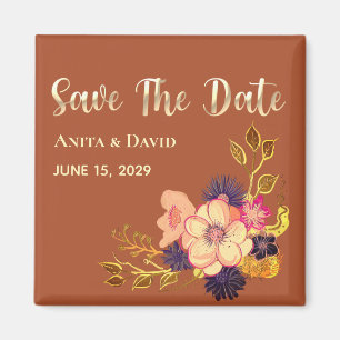Boho-Terrakotta-Hochzeit-Save-the-Date-Einladung Magnet