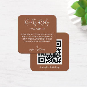 Boho-Terrakotta-Hochzeits-Website QR-Code RSVP