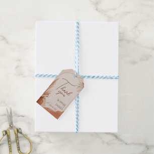 Boho-Terrakotta-Hochzeitsaufkleber Geschenkanhänger