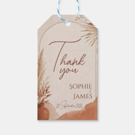 Boho-Terrakotta-Hochzeitsaufkleber Geschenkanhänger