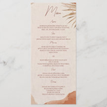 Boho-Terrakotta-Hochzeitsmenü