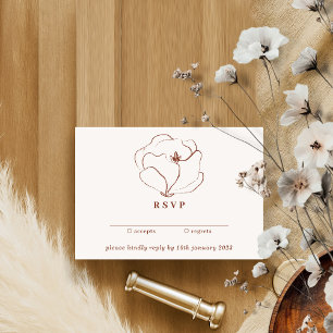 Boho Terrakotta Indie Rustikal Einfache Blume Einladung