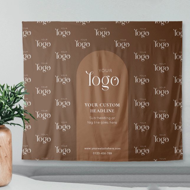 Boho-Terrakotta-Logo Step & Repeat Event-Hintergru Wandteppich (Von Creator hochgeladen)