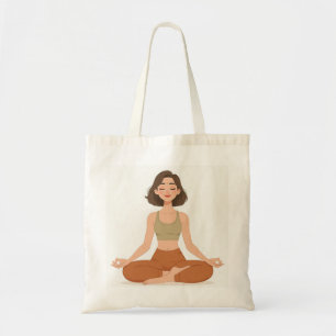 Boho-Terrakotta-Minimalist-Yoga-Frau-Tasche Tragetasche