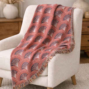 Boho-Terrakotta-Palmwedel-Fächer-Schuppenmuster Decke