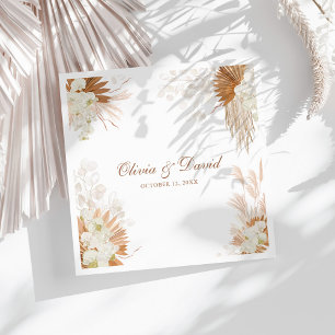 Boho Terrakotta Pampasgras Orchidee Florale Hochze Serviette