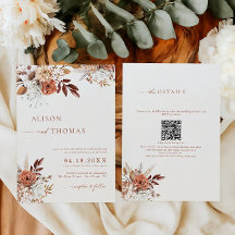 Boho-Terrakotta-QR-Code 2 in 1 Hochzeit