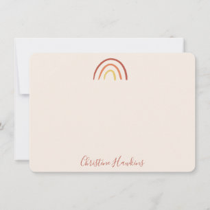 Boho Terrakotta Regenbogen Hauchrosa Rosa Personal Mitteilungskarte