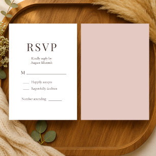 Boho-Terrakotta-Ton-Minimalistische Hochzeits-RSVP RSVP Karte