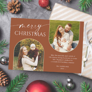 Boho-Terrakotta-Töne Frohe Weihnachten Schrift Fot