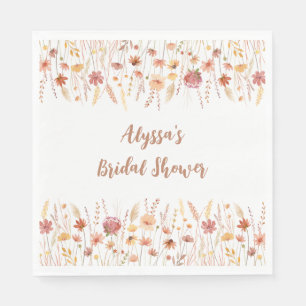 Boho-Terrakotta-Wildblumen-Brautparty Serviette
