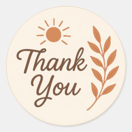Boho Thank You Sticker – Earthy Aesthetic