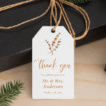 Boho Thank You Wedding Favors Tags Geschenkanhänger<br><div class="desc">These Boho Thank You Wedding Favor Tags feature a minimalist design with elegant calligraphy and botanical accents in burnt orange,  perfect for adding a modern,  bohemian touch to your wedding favors. The simple yet stylish tags express gratitude with a chic and earthy vibe,  complementing any boho-inspired celebration.</div>