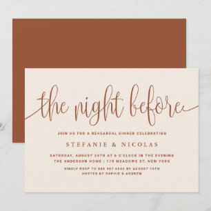 Boho The Night Before Terracotta Probe Dinner Einladung