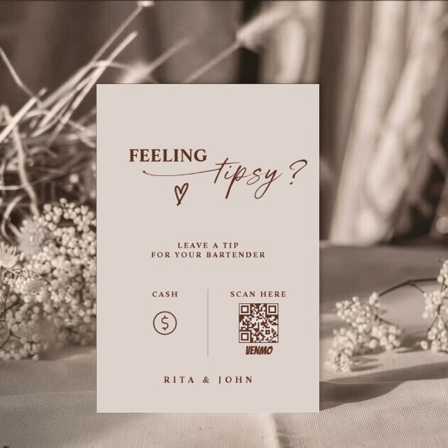 Boho Thema Venmo Tipp Ihr Barkeeper Hochzeitszeich Poster (Von Creator hochgeladen)