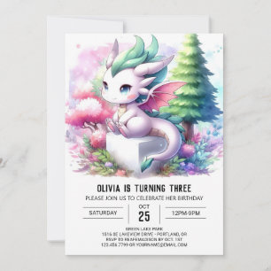Boho Theme Dragon Birthday Einladung