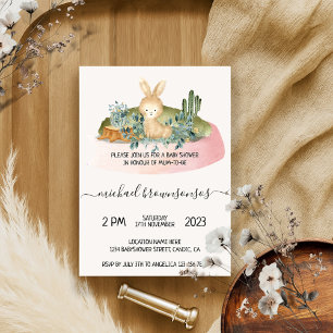 Boho-Tier-Hase-Tropische Babyparty Einladung