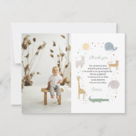 Boho tierischen Foto danke Karte